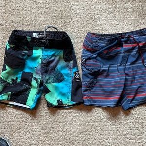 2 pair Volcom swim trunks